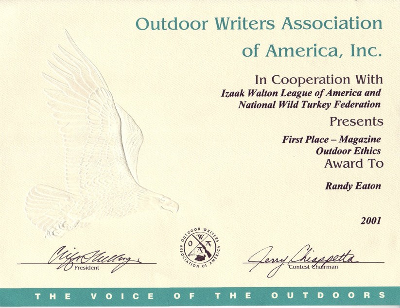First Place in Outdoor Ethics, Magazine Articles